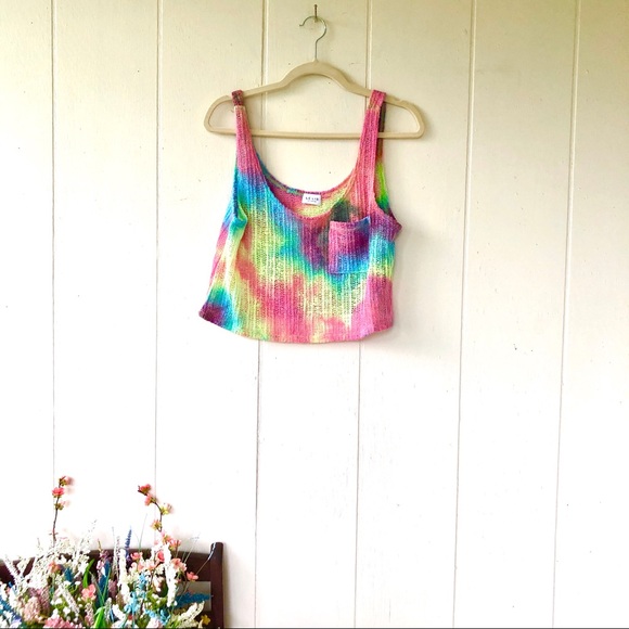 🛍HP🛍 ☮️Grateful Tie Dye Crop Tank ☮️ - Picture 2 of 5